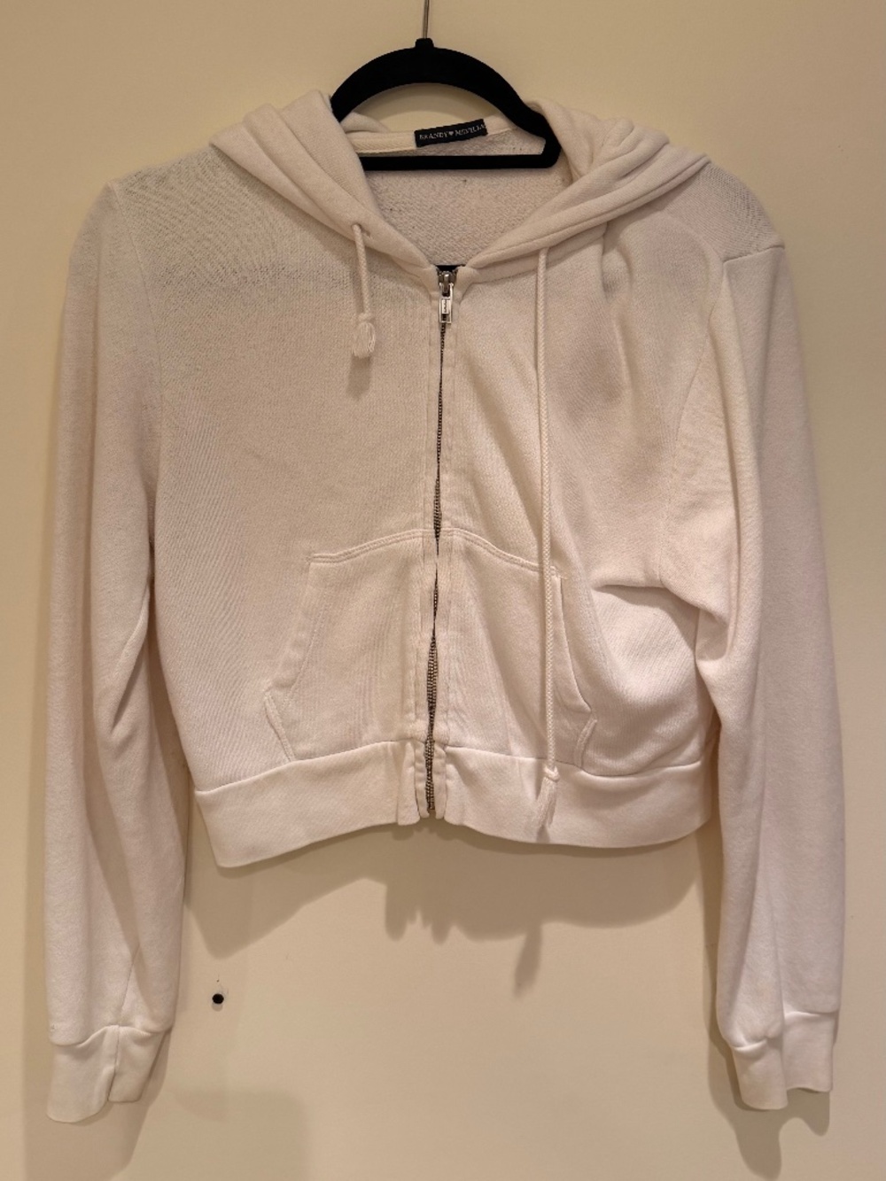 Brandy Melville Cropped White Sweatshirt
